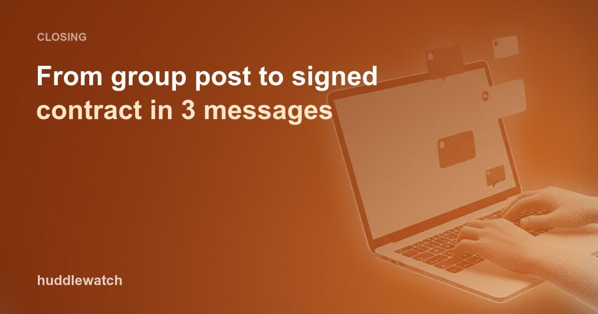 From group post to signed contract in 3 messages